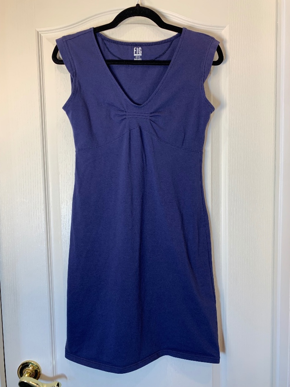 FIG Voyage Canada Sleeveless Dress Blue Small Travel Comfort Vacation Minimalist